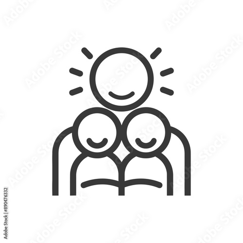 minimalist family line art icon logo symbol
