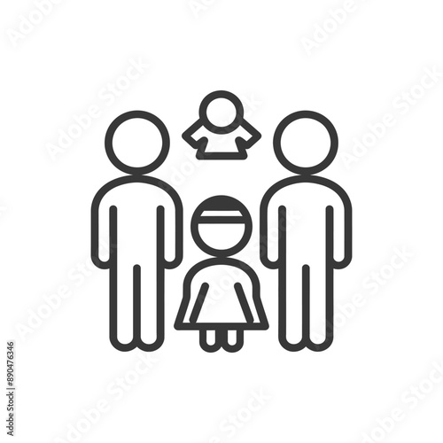minimalist family line art icon logo symbol