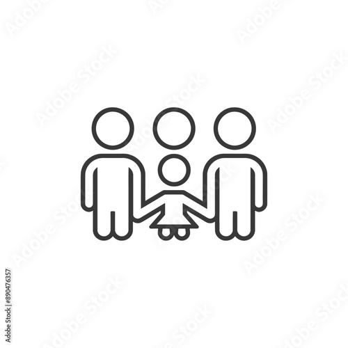 minimalist family line art icon logo symbol