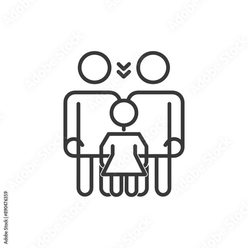 minimalist family line art icon logo symbol