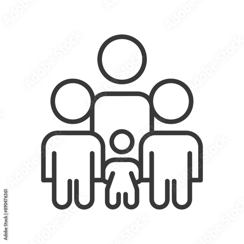 minimalist family line art icon logo symbol