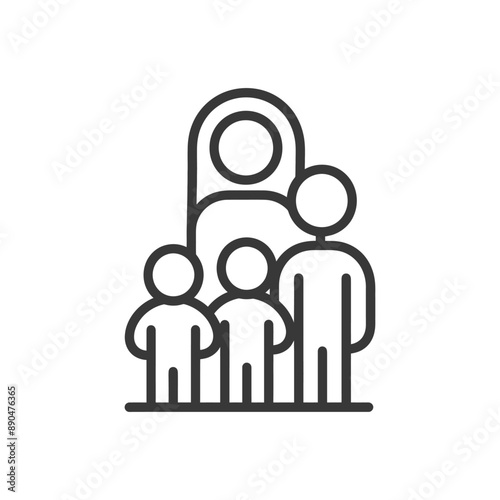 minimalist family line art icon logo symbol