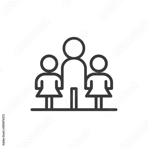minimalist family line art icon logo symbol