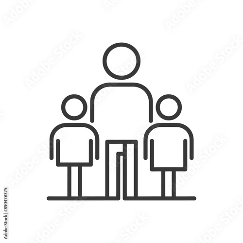 minimalist family line art icon logo symbol