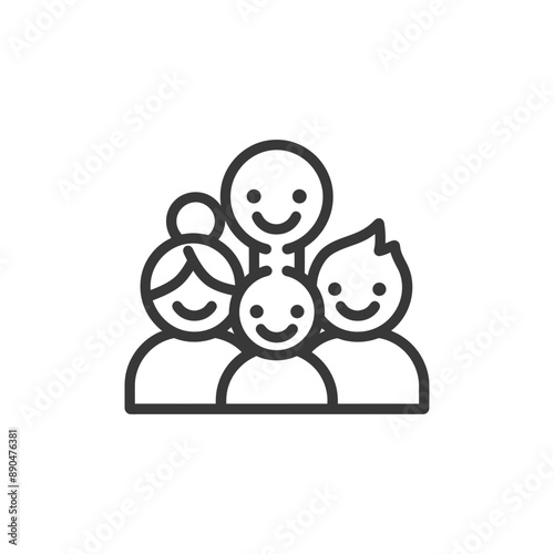 minimalist family line art icon logo symbol