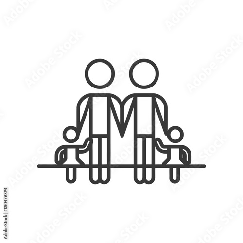 minimalist family line art icon logo symbol