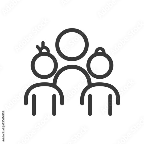 minimalist family line art icon logo symbol