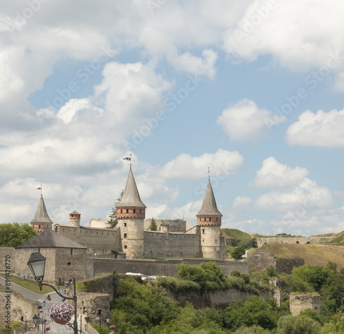 Kamianets-Podilskyi Castle under the cloudy sky
