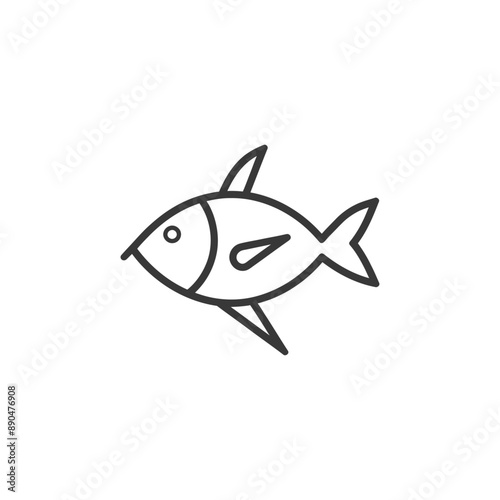 minimalist fish line art icon logo symbol