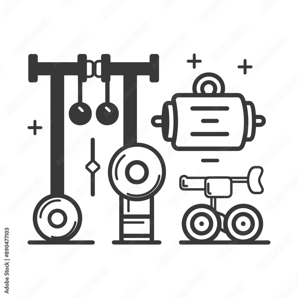 minimalist fitness line art icon logo symbol minimalist fitness line art icon logo symbol