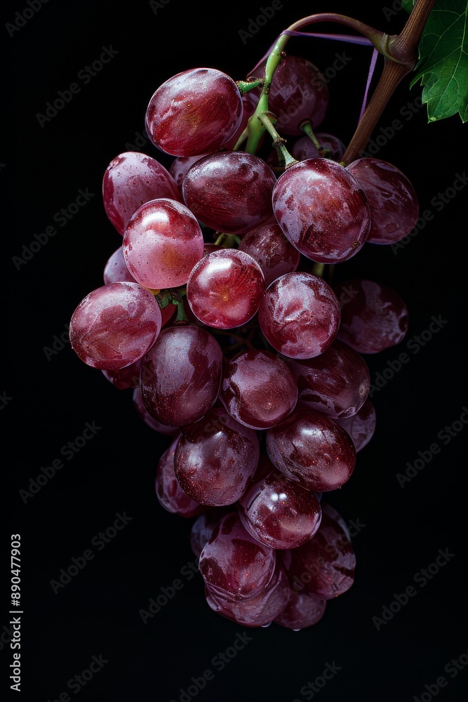 Fototapeta premium Mystic photo of Sugraone Grape, isolated on black background