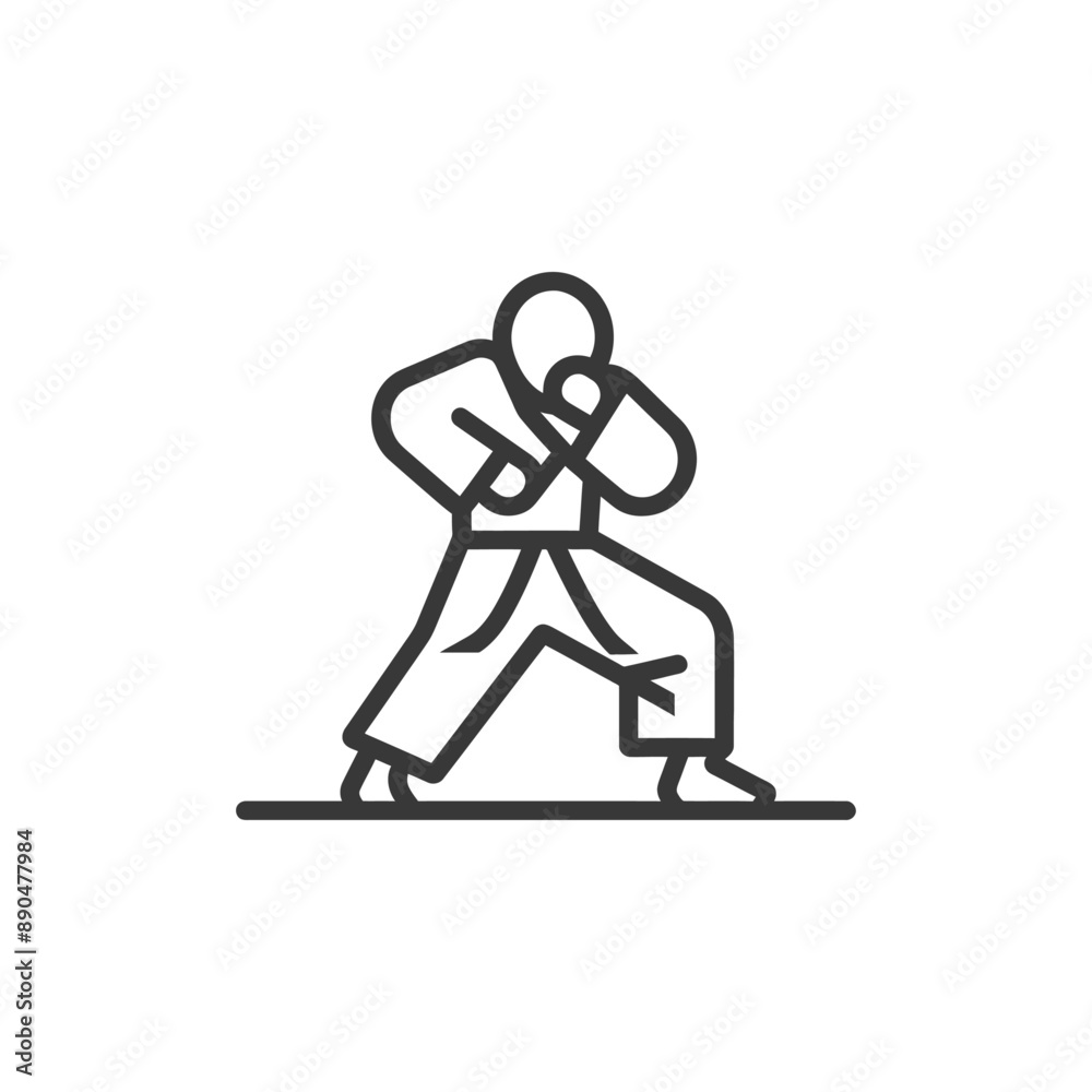 minimalist judo karate taekwondo line art icon logo symbol minimalist judo karate taekwondo line art icon logo symbol