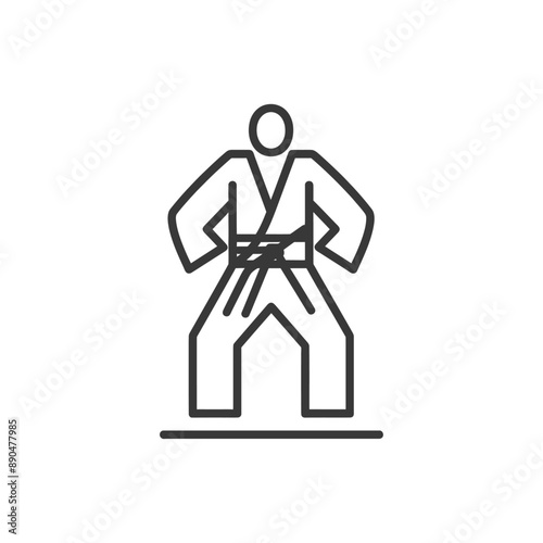 minimalist judo karate taekwondo line art icon logo symbol