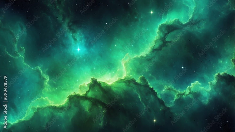 green cosmic nebula abstract background design green cosmic nebula abstract background design