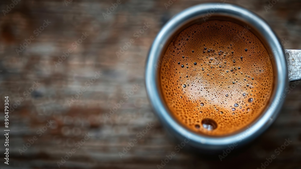 A captivating shot of a cup filled with freshly brewed espresso, highlighting the rich crema on top, set on a rustic wooden table, enveloping the viewer in the coffee's aroma. A captivating shot of a cup filled with freshly brewed espresso, highlighting the rich crema on top, set on a rustic wooden table, enveloping the viewer in the coffee's aroma.