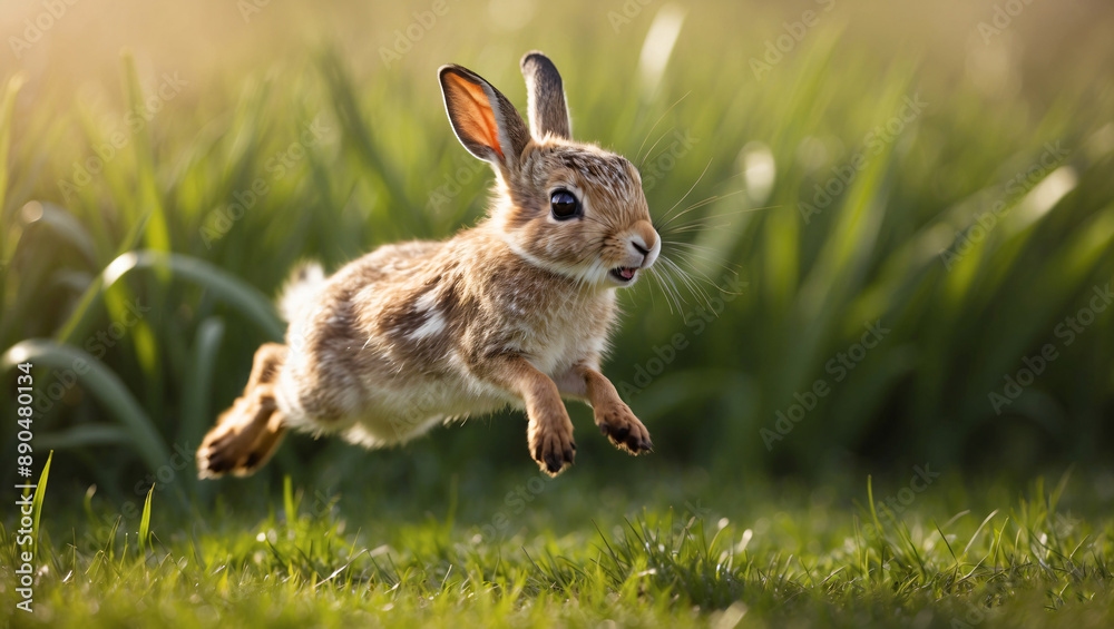 Fototapeta premium Baby hare in nature.