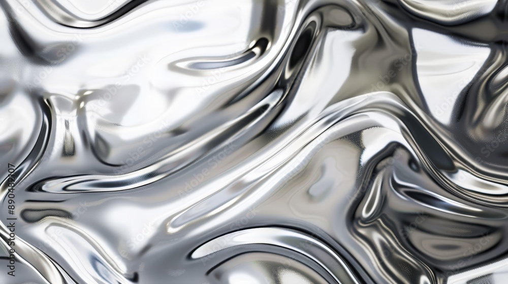 surface texture of liquid silver, with its smooth and reflective sheen. The background is a solid color that complements the metallic effect surface texture of liquid silver, with its smooth and reflective sheen. The background is a solid color that complements the metallic effect