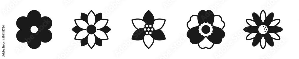 Flower black line icons set. Plant sign, symbol. Isolated on a white background. Pixel perfect. Editable stroke. 64x64. Flower black line icons set. Plant sign, symbol. Isolated on a white background. Pixel perfect. Editable stroke. 64x64.