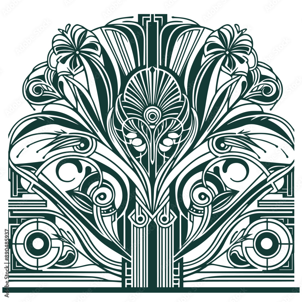 Art deco line art Art deco line art