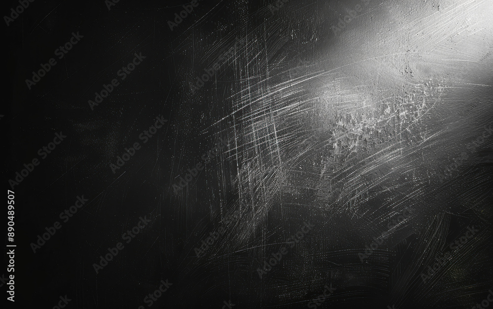 Abstract dark scratched textured background with light streaks creating a dramatic and moody atmospheric effect.