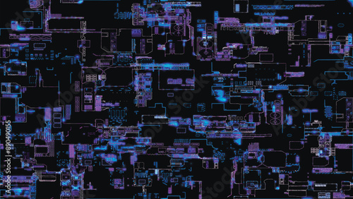 Abstract circuit board background. Computer parts, microcircuits on an electronic board. Futuristic data processing on an electronic board. Microelectronics technology concepts. Hardware Engineering