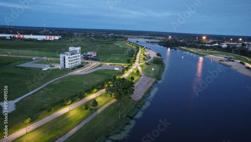 Drone view shoots, city, forest, landmarks