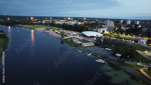 Drone view shoots, city, forest, landmarks