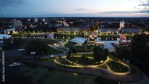 Drone view shoots, city, forest, landmarks