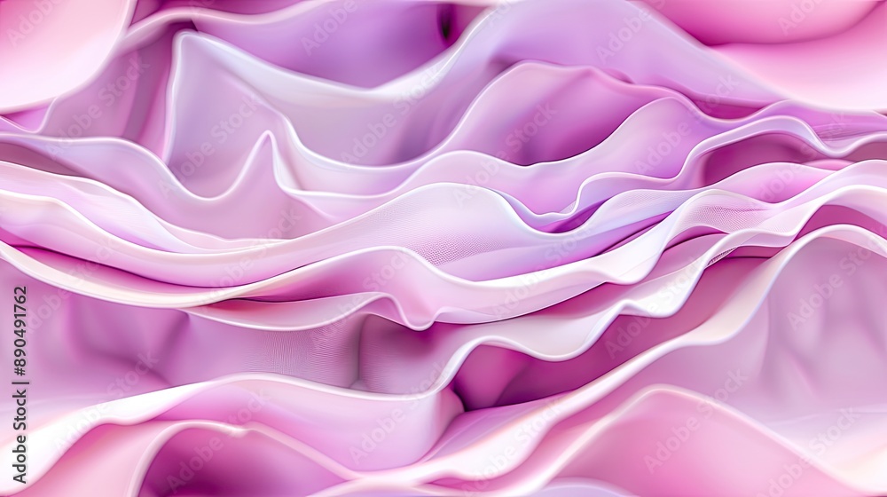 Obraz premium A close-up of abstract paper waves in white, blue, and purple hues, creating a soft and flowing visual SEAMLESS PATTERN