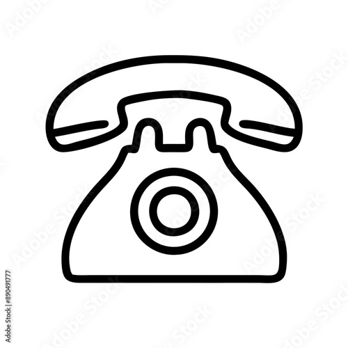 Icon old phone with handset vector