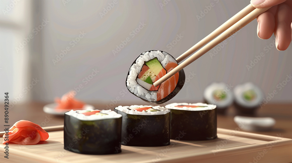 photo of big makizushi roll with nori photo of big makizushi roll with nori