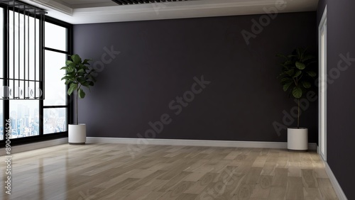 blank wall for logo mockup with office environment