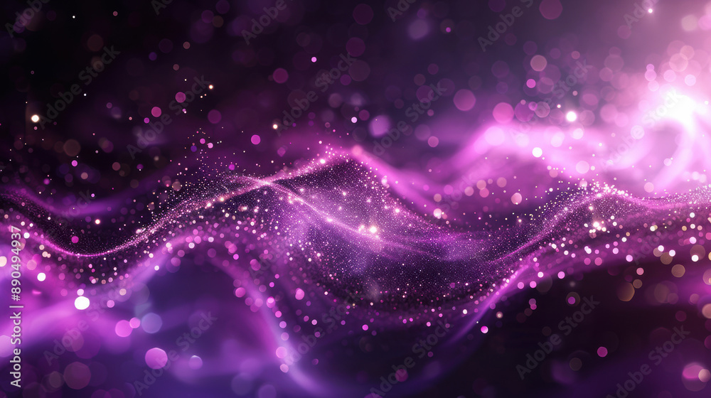 Abstract purple light waves and bokeh effect background, perfect for festive, dreamy, or magical themed designs and wallpapers. Abstract purple light waves and bokeh effect background, perfect for festive, dreamy, or magical themed designs and wallpapers.