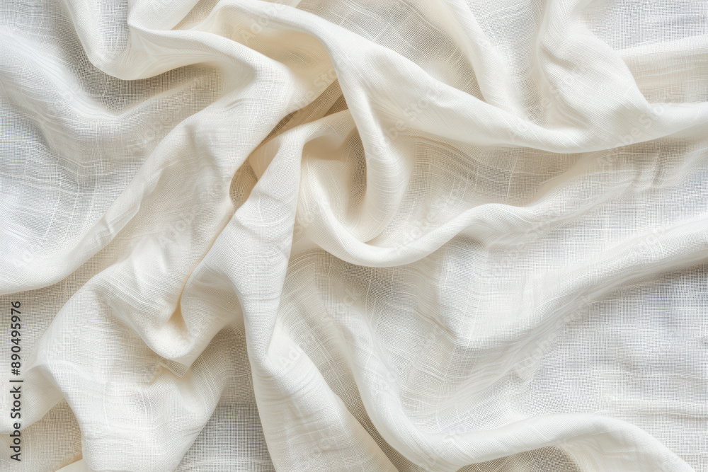 Close-up of smooth, white, and crumpled fabric texture. Ideal for backgrounds, textile design, and fashion materials. Soft and elegant feel with intricate details. Close-up of smooth, white, and crumpled fabric texture. Ideal for backgrounds, textile design, and fashion materials. Soft and elegant feel with intricate details.