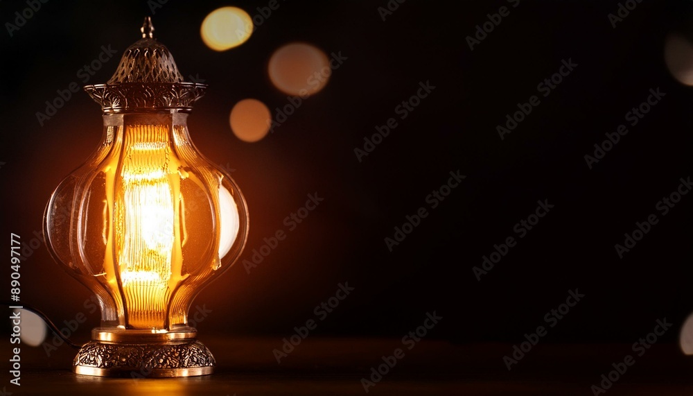 Glowing in the Night: Burning Lamp Providing Light in the Dark Glowing in the Night: Burning Lamp Providing Light in the Dark