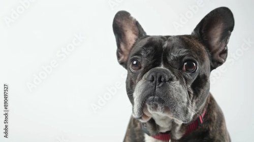 Black and White Dog with Red Collar