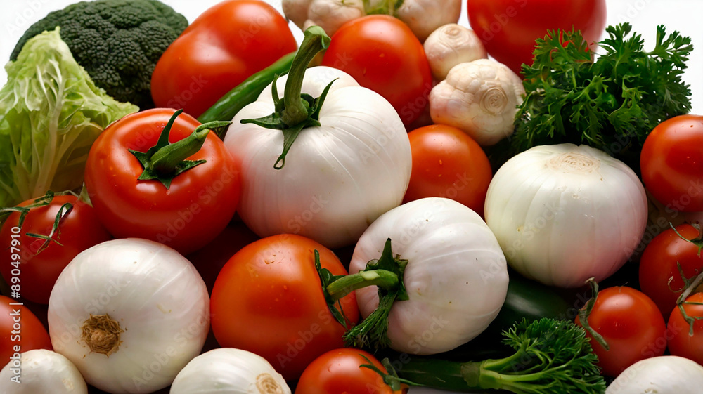 fresh vegetables on a white background fresh vegetables on a white background
