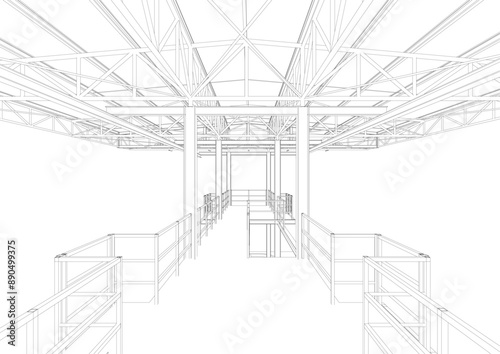 3D illustration of building structure
