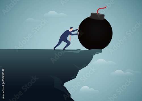 Bomb reset down the cliff. Problem solution.