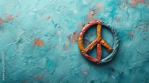 International Day of Non-Violence, peace symbols, ample copy space photo