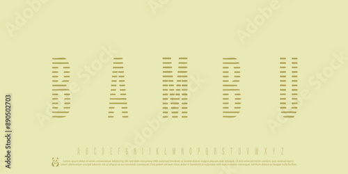 Striped Geometric Typeface for Creative Visual Designs
