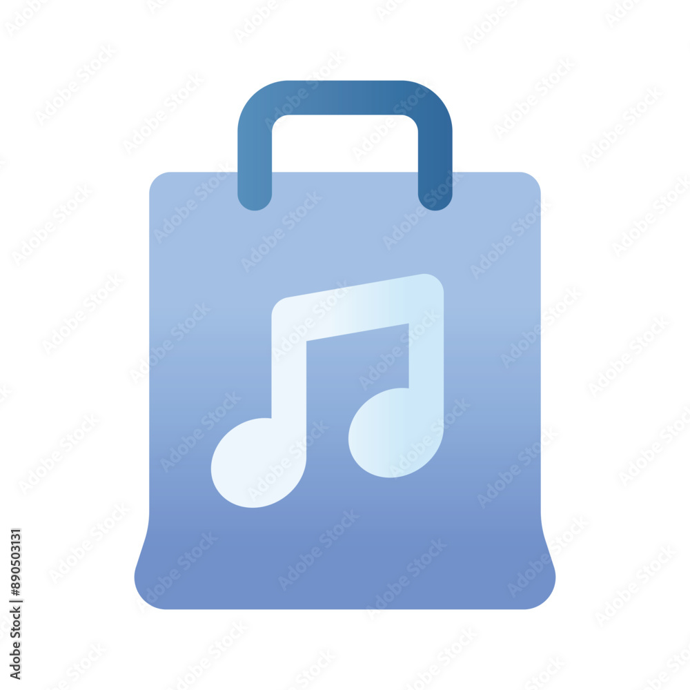 Music note on shopping bag denoting icon of music store, ready to use icon Music note on shopping bag denoting icon of music store, ready to use icon