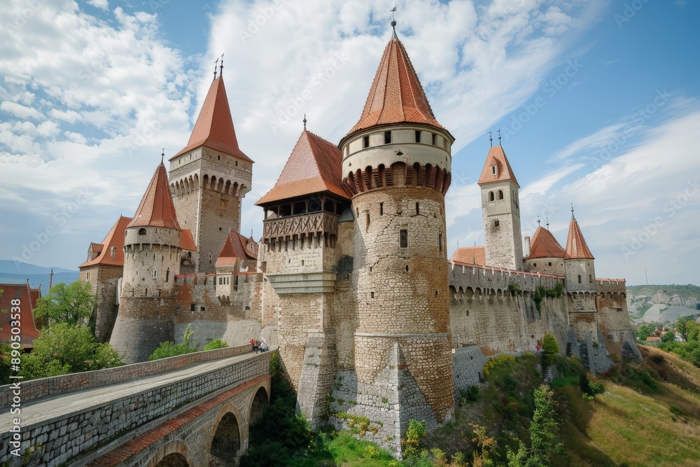 Fototapeta premium castle with tall towers