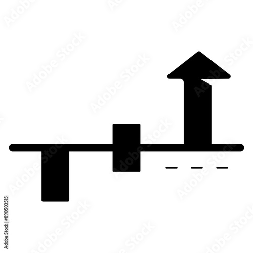 loss to profit statistical bar graph glyph icon
