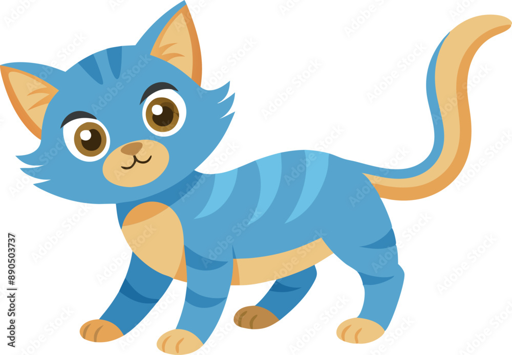 Adorable cartoon blue cat with big eyes and a playful expression, perfect for children's illustrations and animal-themed designs. Adorable cartoon blue cat with big eyes and a playful expression, perfect for children's illustrations and animal-themed designs.