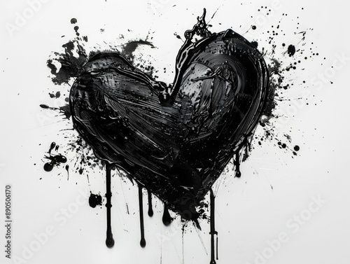 Black painted heart