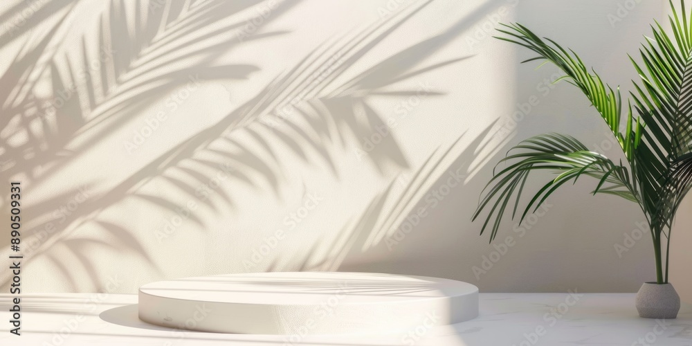 Potted Plant on White Platform Potted Plant on White Platform