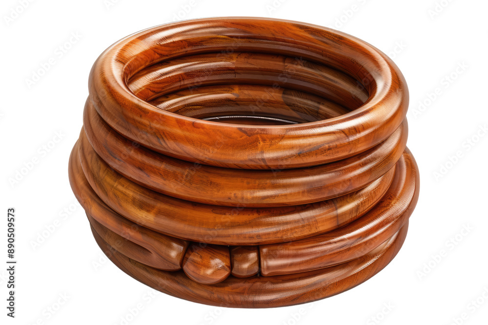 Wooden bangles stacked isolated on transparent background Wooden bangles stacked isolated on transparent background