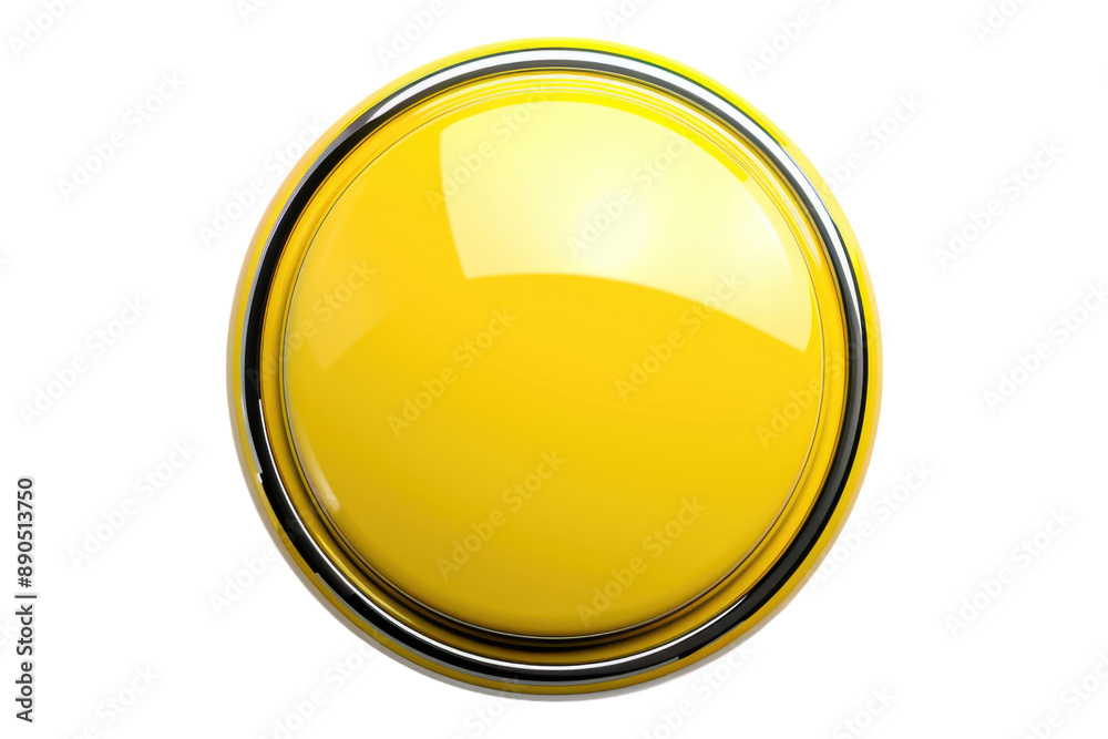 Yellow wed push button isolated on transparent background Yellow wed push button isolated on transparent background