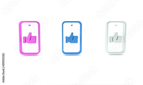 Colorful Hand like icon isolated on white background. Minimalism concept. 3D render illustration